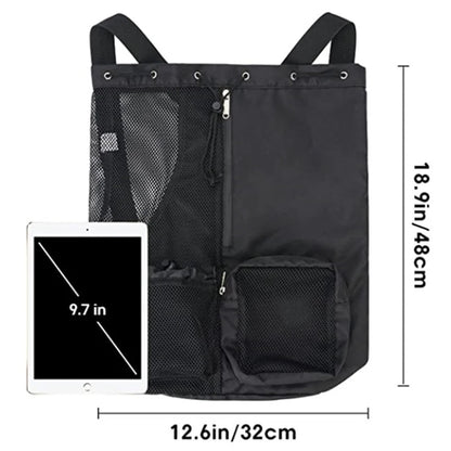 Swim Bag Mesh Drawstring Backpack with Wet Pocket Multipurpose Beach Backpack for Swimming, Gym, and Workout Gear