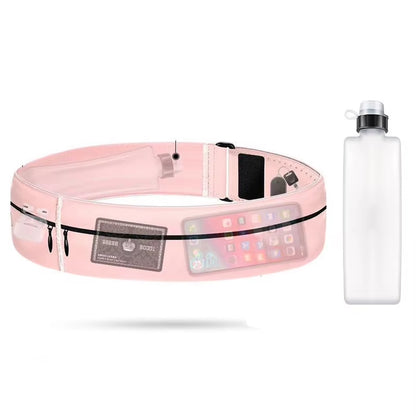 Invisible Sports Hydration Belt Bag Running Phone Belt Waist Pack with Water Bottle Holder for Men Women Cycling Hiking Walking